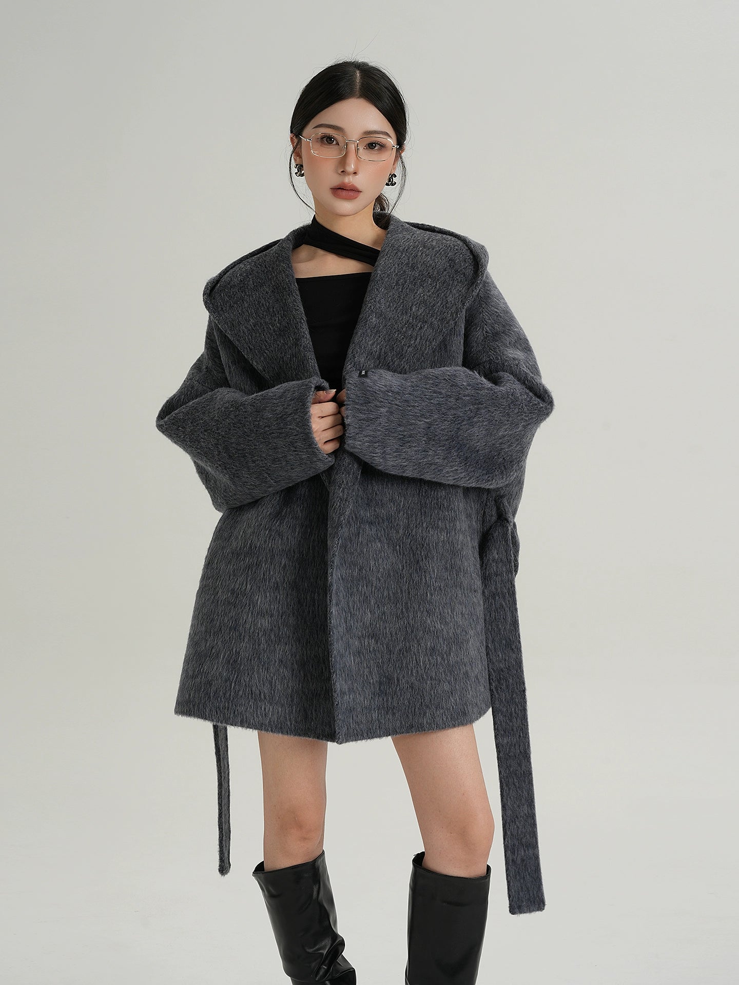 Open Collar Long Coat SRS0414
