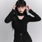 Front Shirring Long Sleeve Top lgh0028