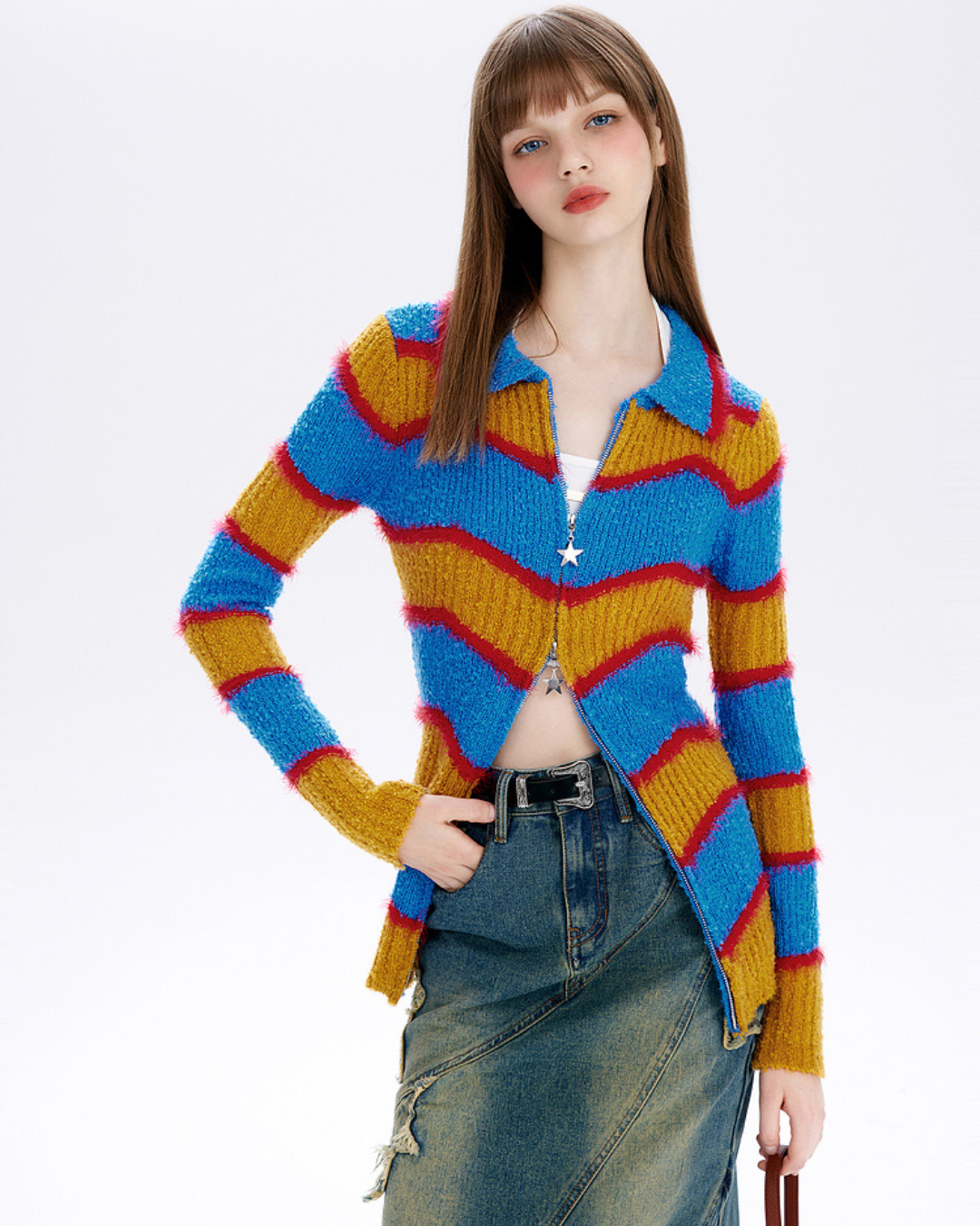 Multi Border Cardigan MLD0020