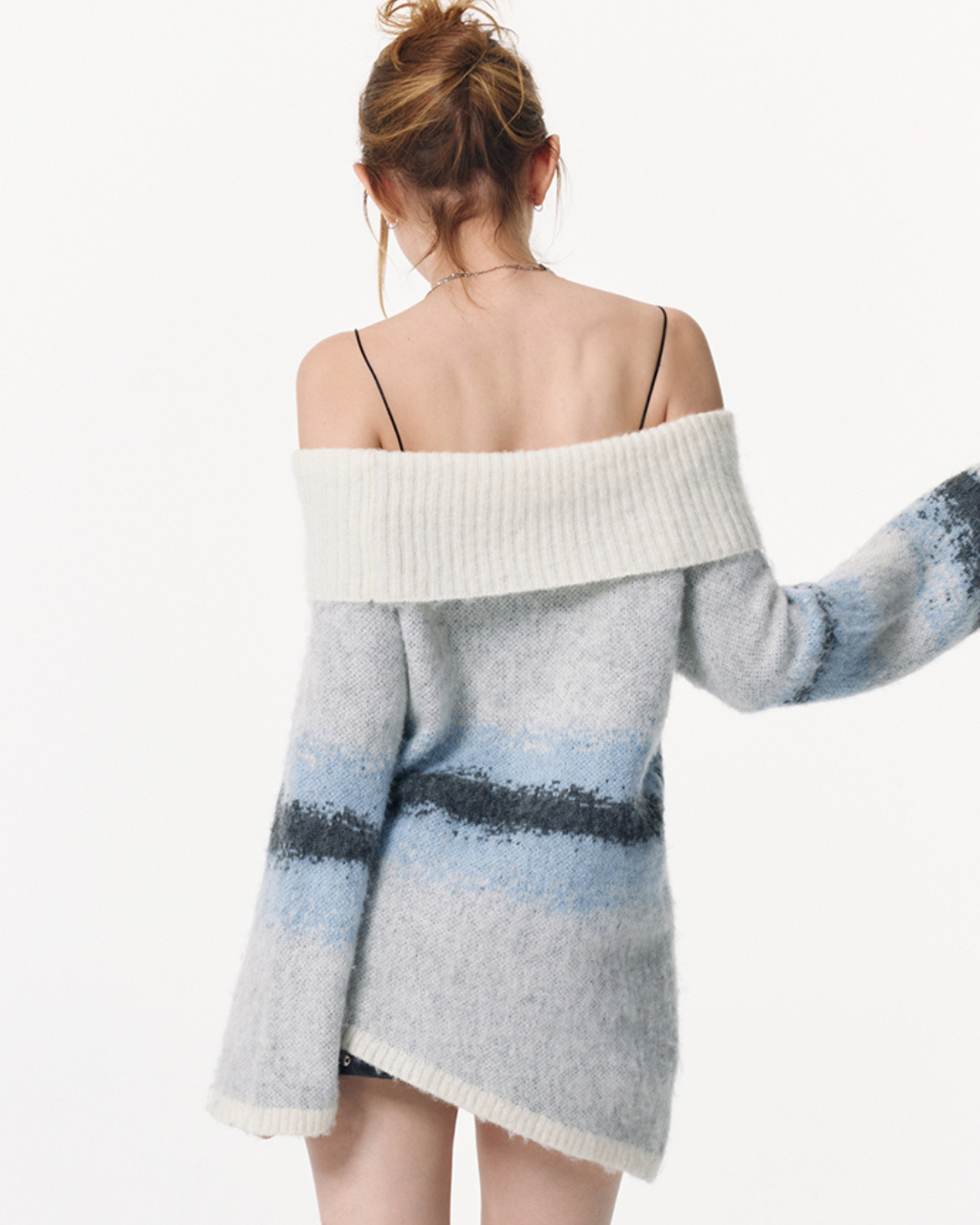 Off Shoulder Sweater & Muffler VSE0026