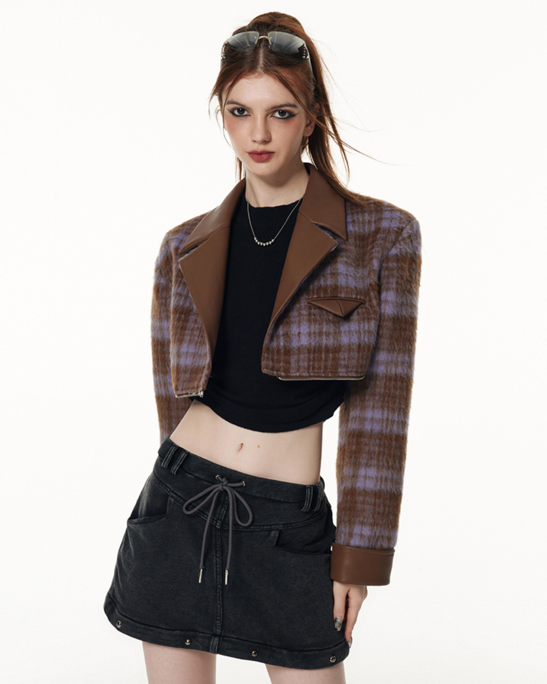 Plaid Panel Jacket VSE0003