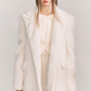 Twist White Woolen Jacket GOU0100