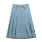 Pleated Denim Skirt ZZF0155