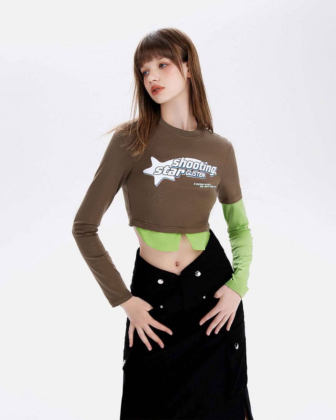 Fake Two Piece Contrast Color T-Shirt MLD0019