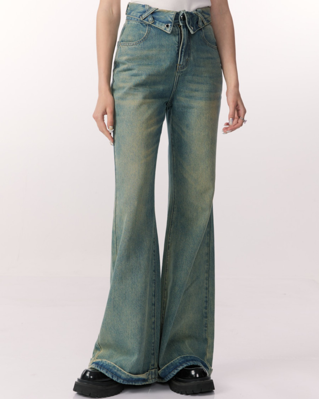 Wide Legged Denim Pants ZZF0116