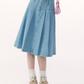 Pleated Denim Skirt ZZF0155