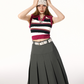 Middle pleated skirt IMO0046