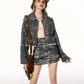 Camouflage denim jacket IMO0043