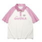 Pink Raglan Sleeve Polo Shirt GUK0037