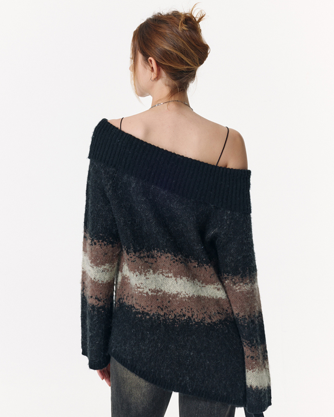 Off Shoulder Sweater & Muffler VSE0026