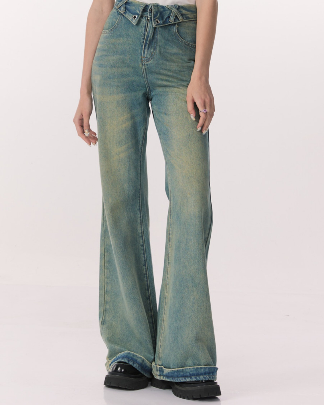 Wide Legged Denim Pants ZZF0116