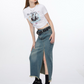 Side Split Long Denim Skirt ZZF0073