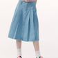 Pleated Denim Skirt ZZF0155