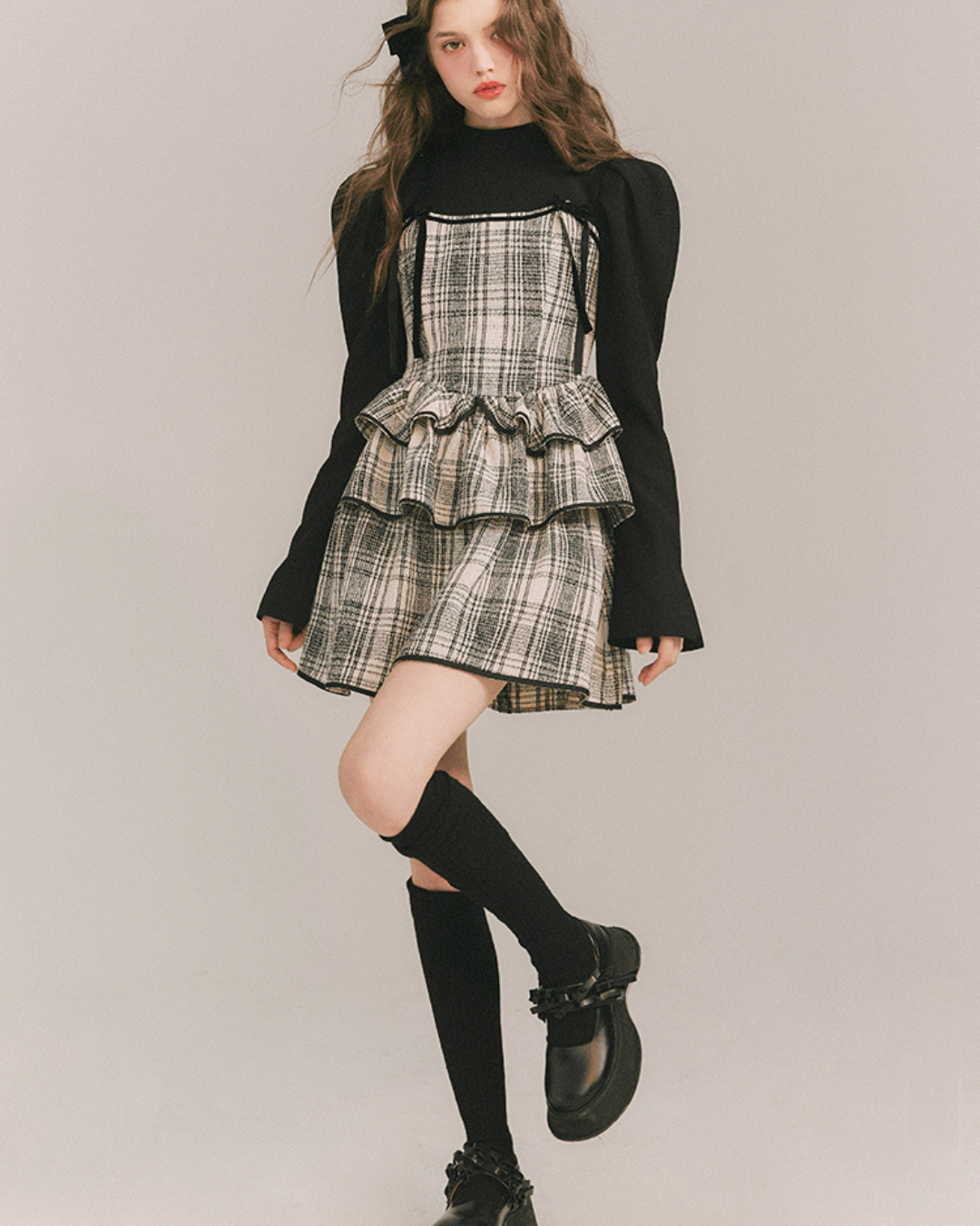 Checkered Two-Piece Dress GOU0035