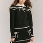 Navy Knitwear Tops & Skirt GOU0086