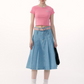 Pleated Denim Skirt ZZF0155