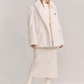 Twist White Woolen Jacket GOU0100