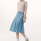 Pleated Denim Skirt ZZF0155