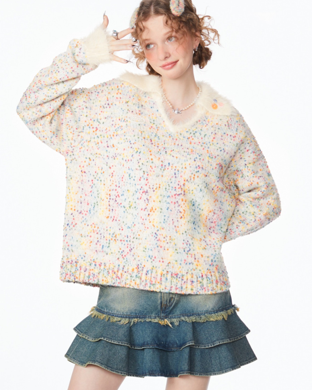 Retro V-Neck Sweater ZZF0101