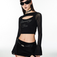 Sheer Graphic Long Sleeve Shirt EIT0008