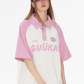 Pink Raglan Sleeve Polo Shirt GUK0037