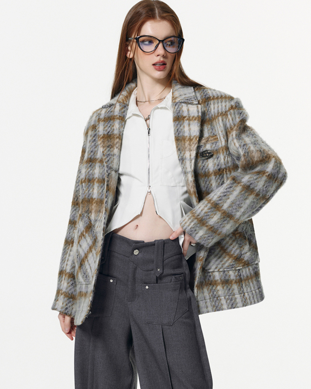 Removable Plaid Jacket VSE0013