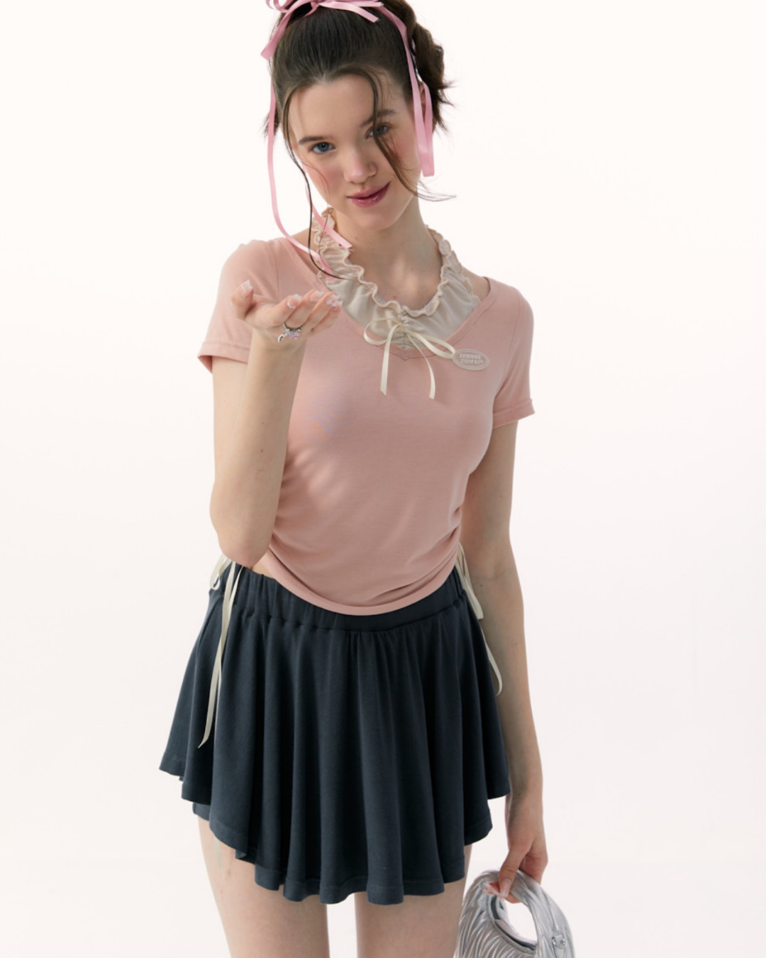 Ruffled Neck Tops ZZF0142