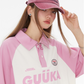 Pink Raglan Sleeve Polo Shirt GUK0037