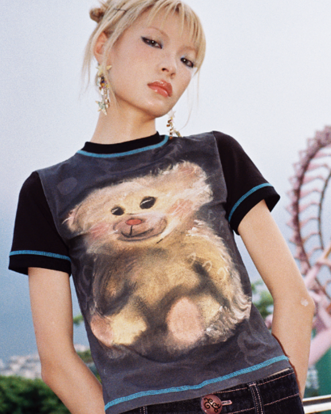 Bear printed Short-sleeved T-shirt CRC0039