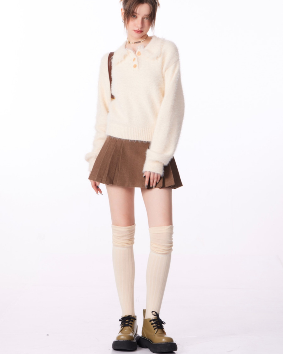 Lazy Tassel Polo Collar Sweater ZZF0032