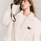 Twist White Woolen Jacket GOU0100