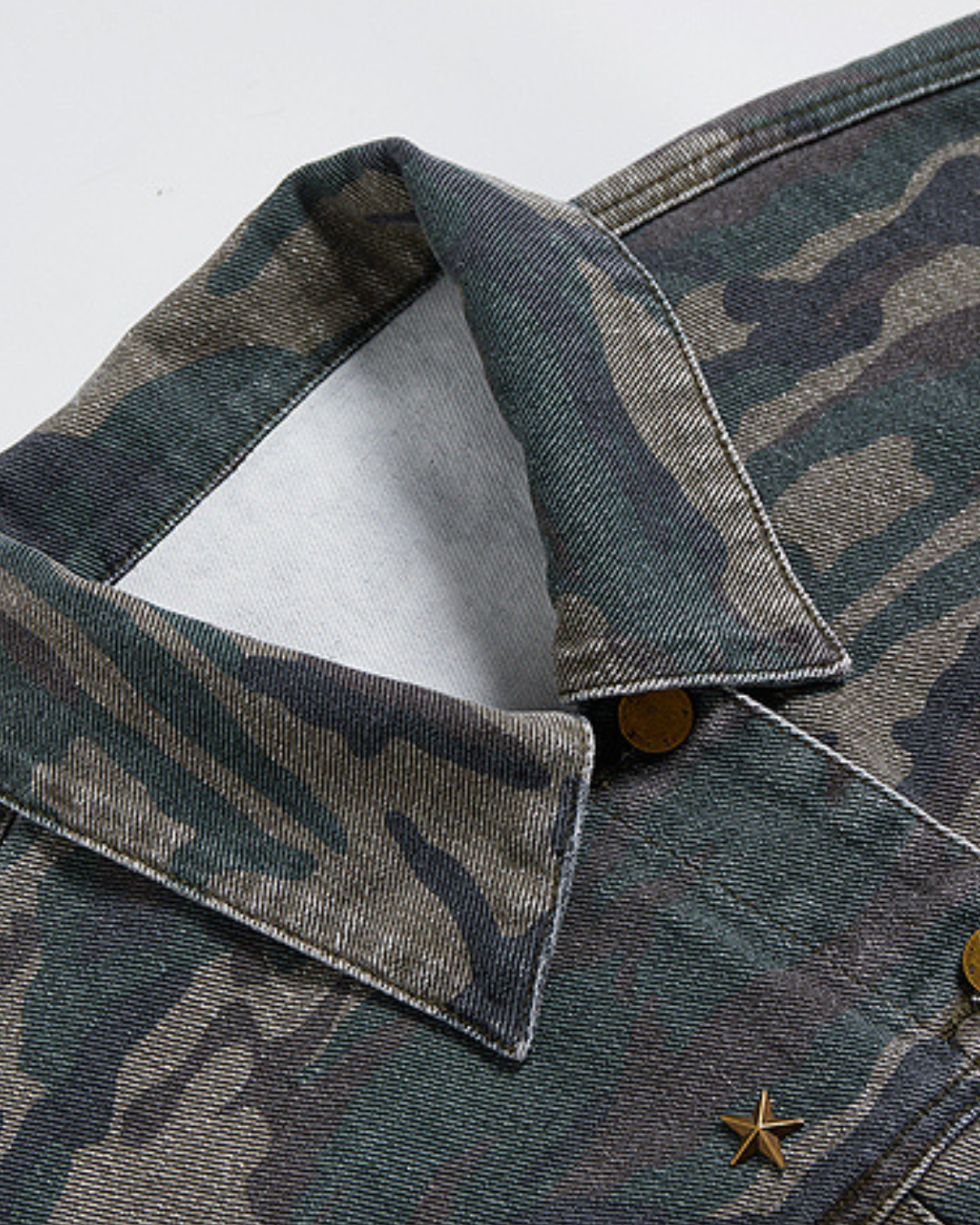 Camouflage denim jacket IMO0043