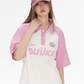 Pink Raglan Sleeve Polo Shirt GUK0037