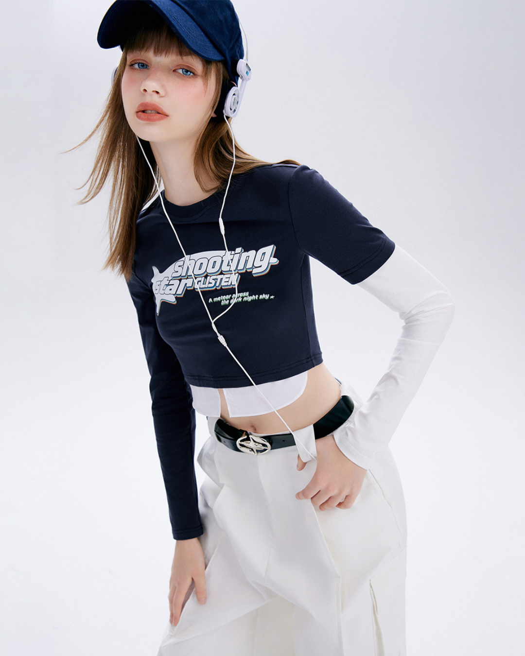 Fake Two Piece Contrast Color T-Shirt MLD0019