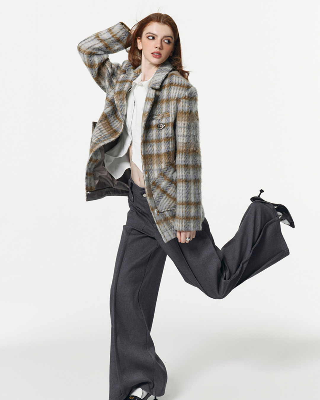 Removable Plaid Jacket VSE0013