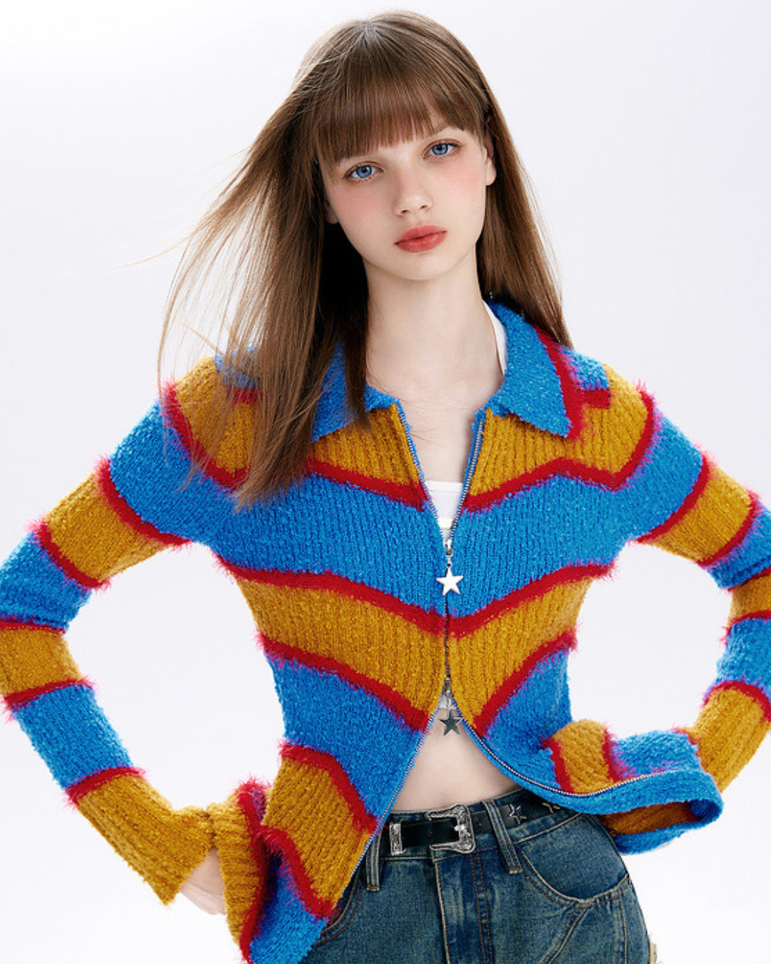 Multi Border Cardigan MLD0020