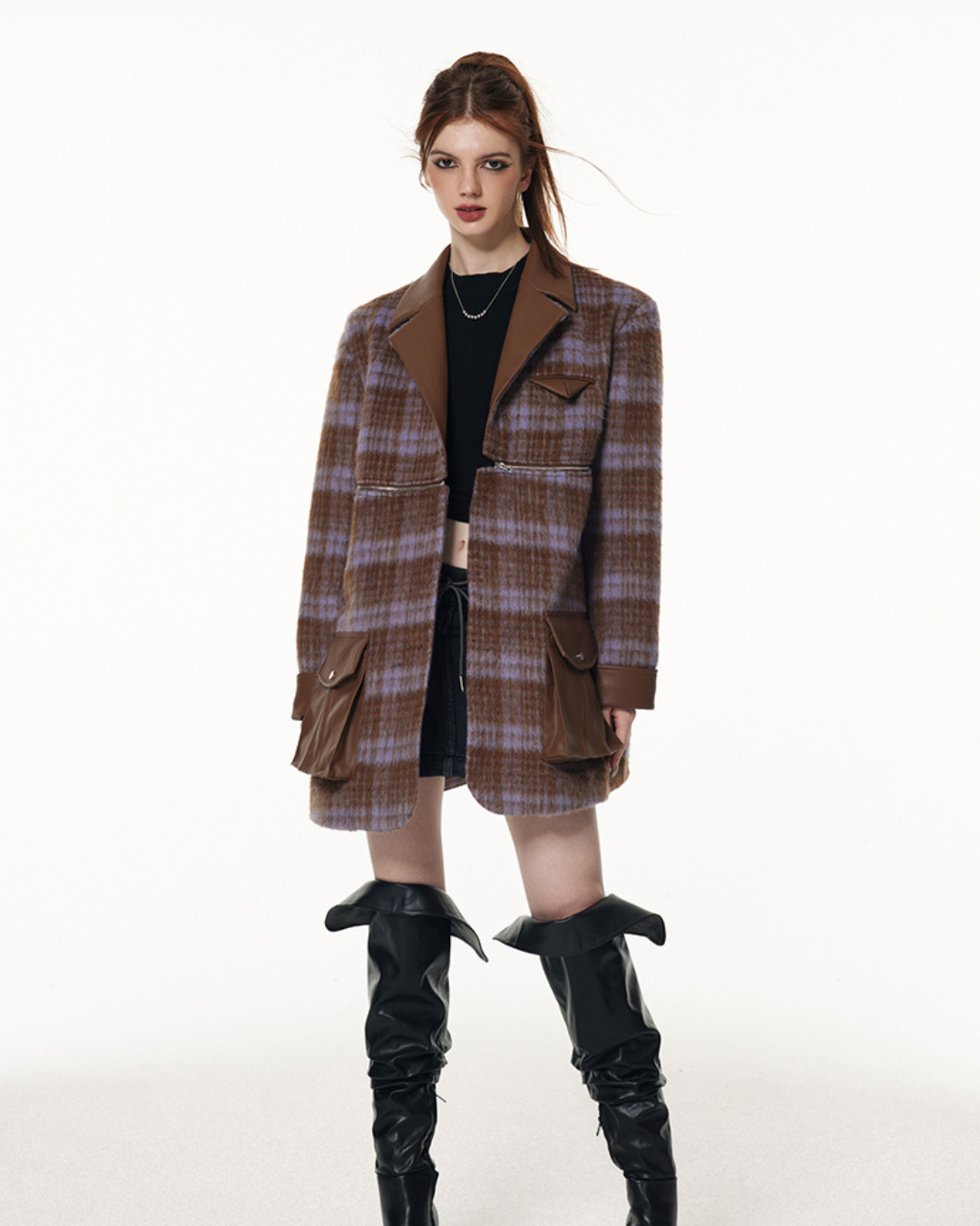 Plaid Panel Jacket VSE0003