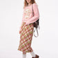 High Waist Plaid Wool Skirt ZZF0301