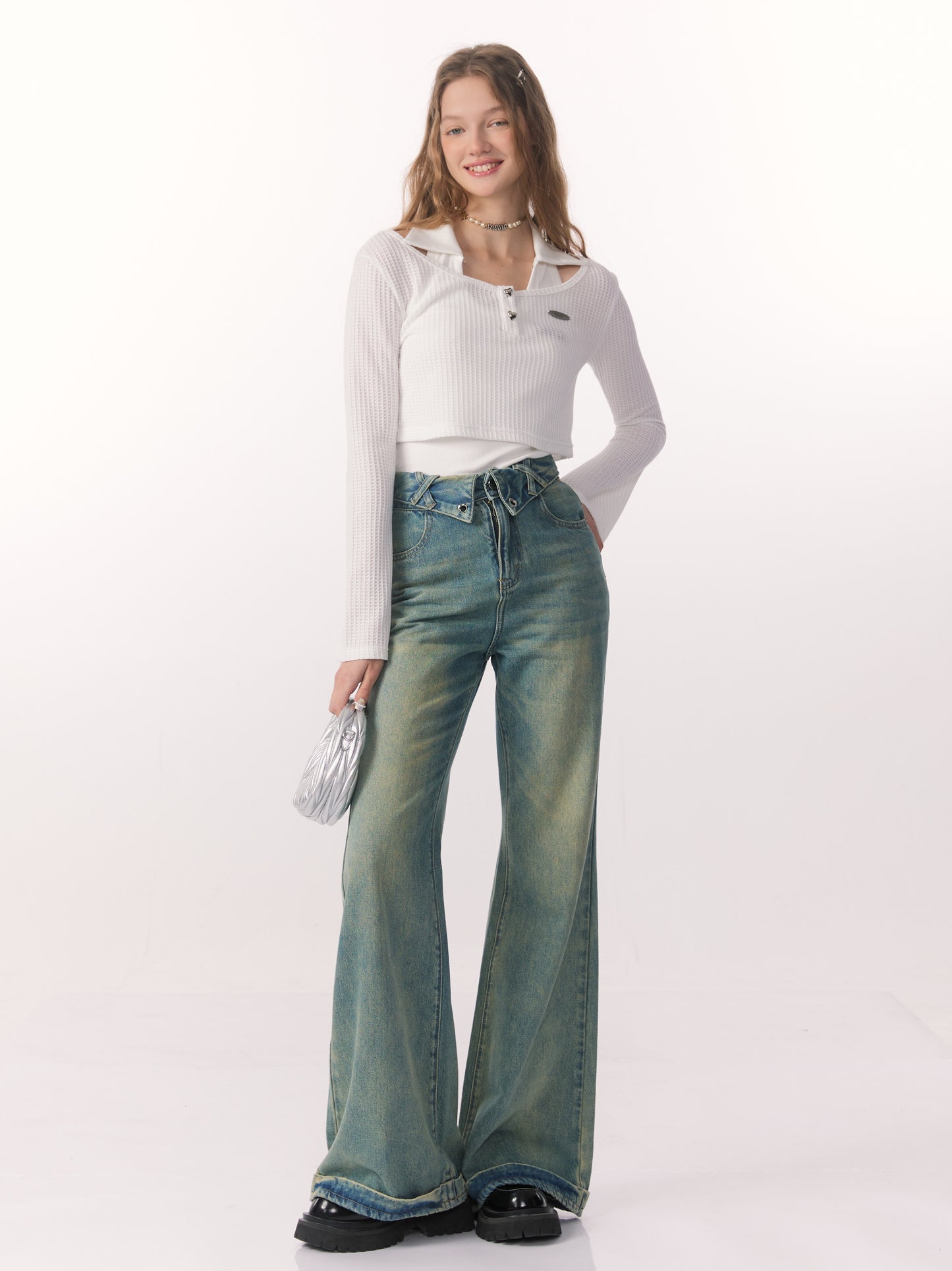 Wide Legged Denim Pants ZZF0116