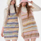 Pastel Multi Border Sleeveless Dress ZZF0325