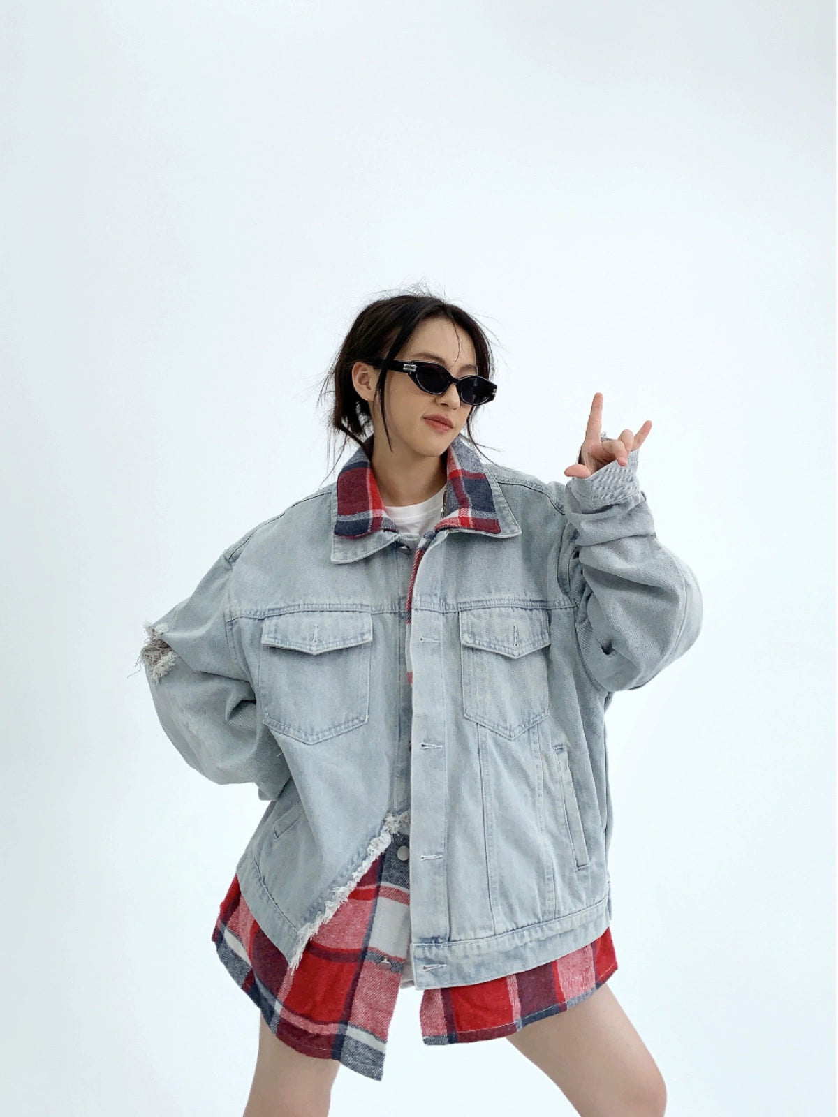 Paid Shirt Docking Denim Jacket YLS0127