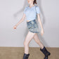 Cut Frill Denim Shorts ZZF0222