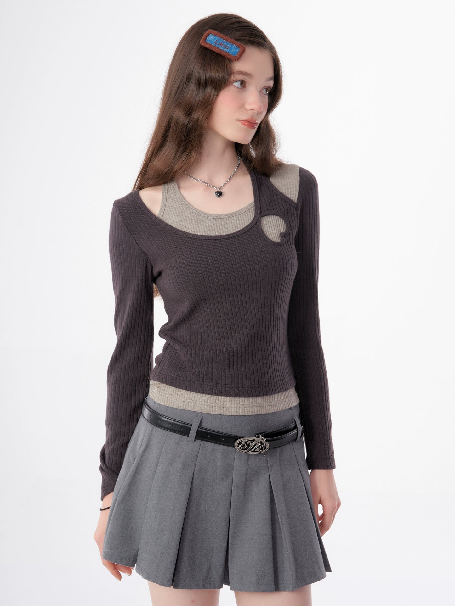 Halter Neck Long Sleeve Knit ZZF0326