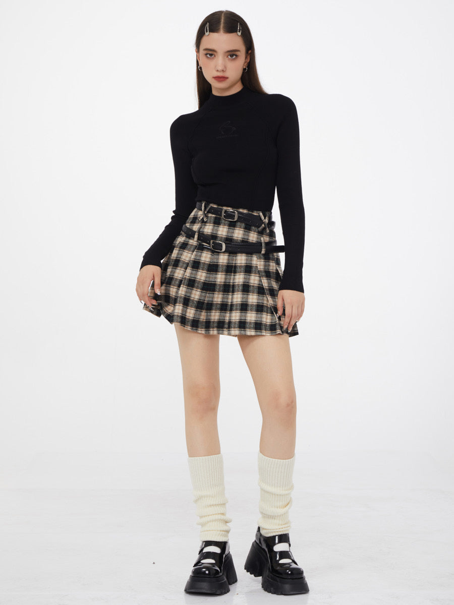 American Retro Checkered Skirt ZZF0055