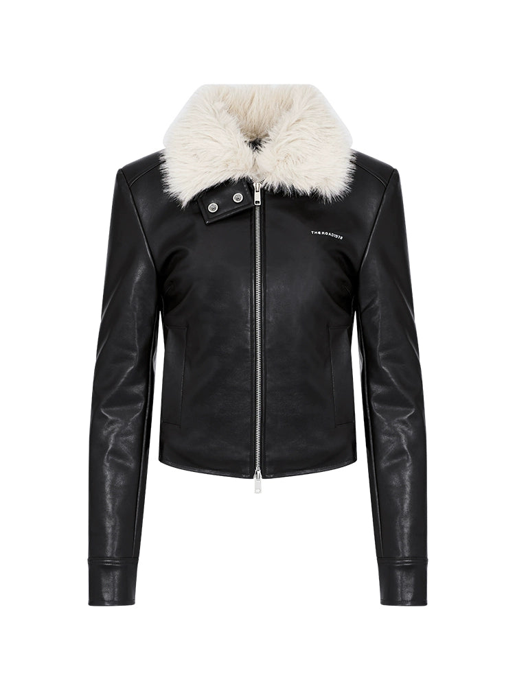 Fur Slim Leather Jacket APA0008