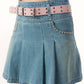 Denim Pleated Skirt ZZF0112