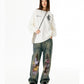 Retro Floral Design Denim Pants ART0001