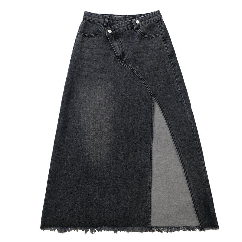 Side Split Long Denim Skirt ZZF0073