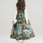 Retro Painting Flare Dress KIK0001