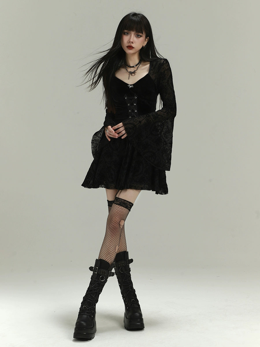 Lace Up Gothic Dress lgh0022